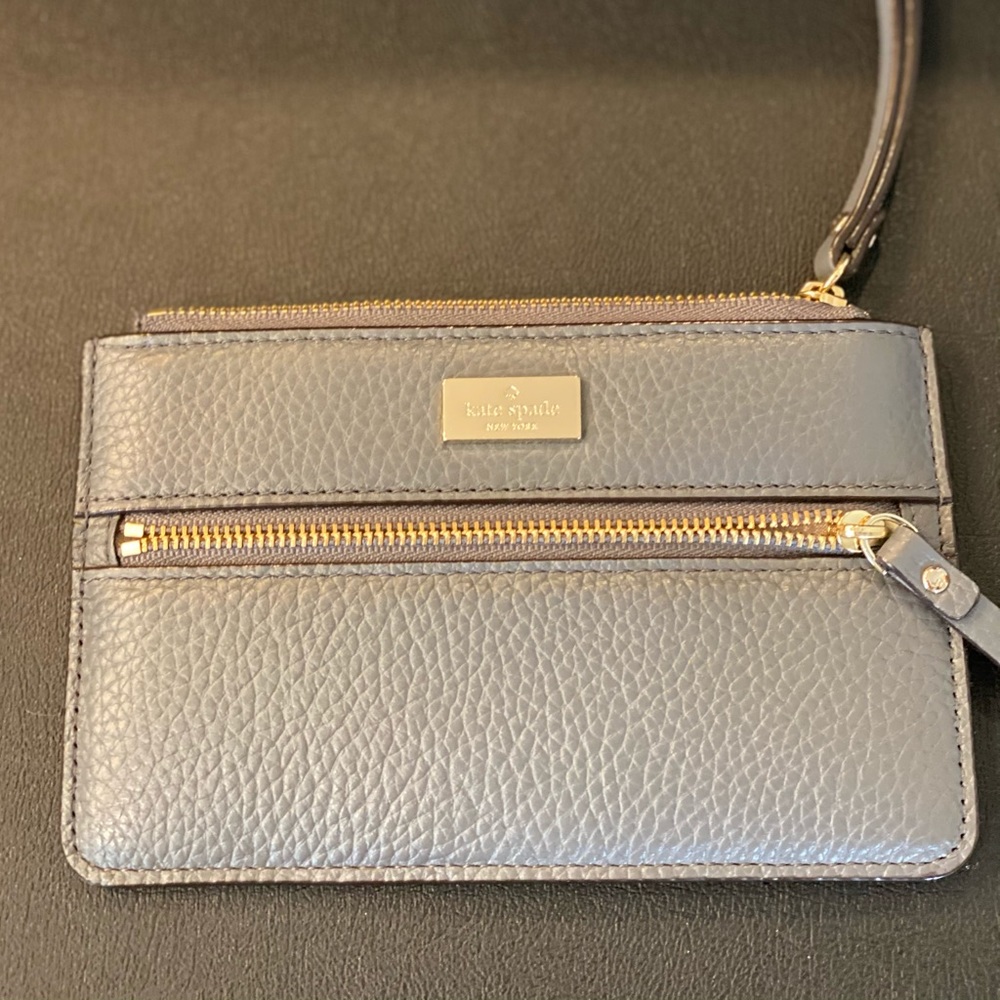 Kate Spade - Gray Wristlet - (New - Never Used)
